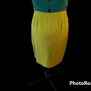 Chartreuse  Silk/Cotton Skirt Size 14 - Saks Fifth Ave.